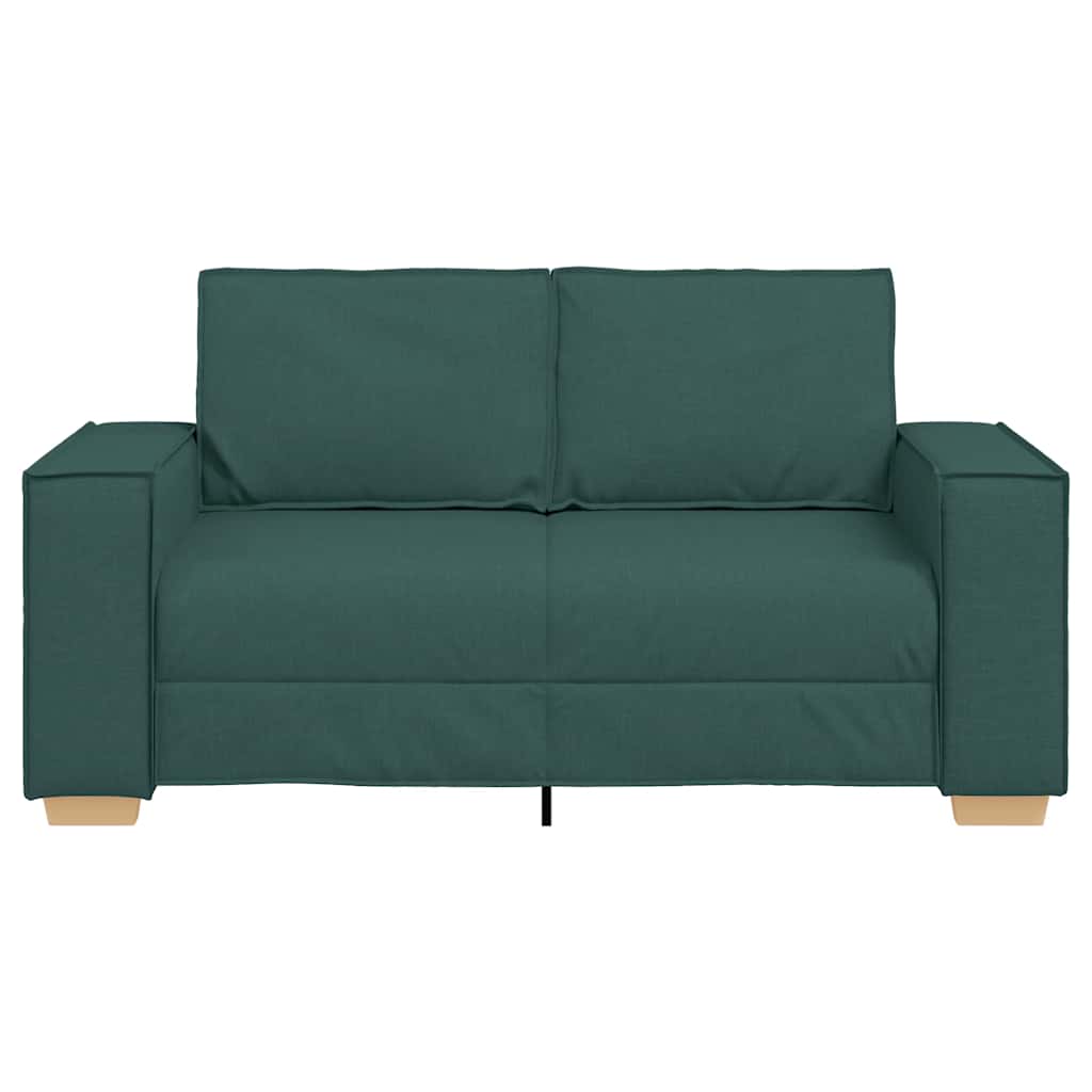 vidaXL Canapea cu 2 locuri, verde închis, 120 cm, material textil