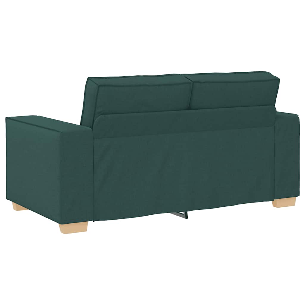 vidaXL Canapea cu 2 locuri, verde închis, 120 cm, material textil