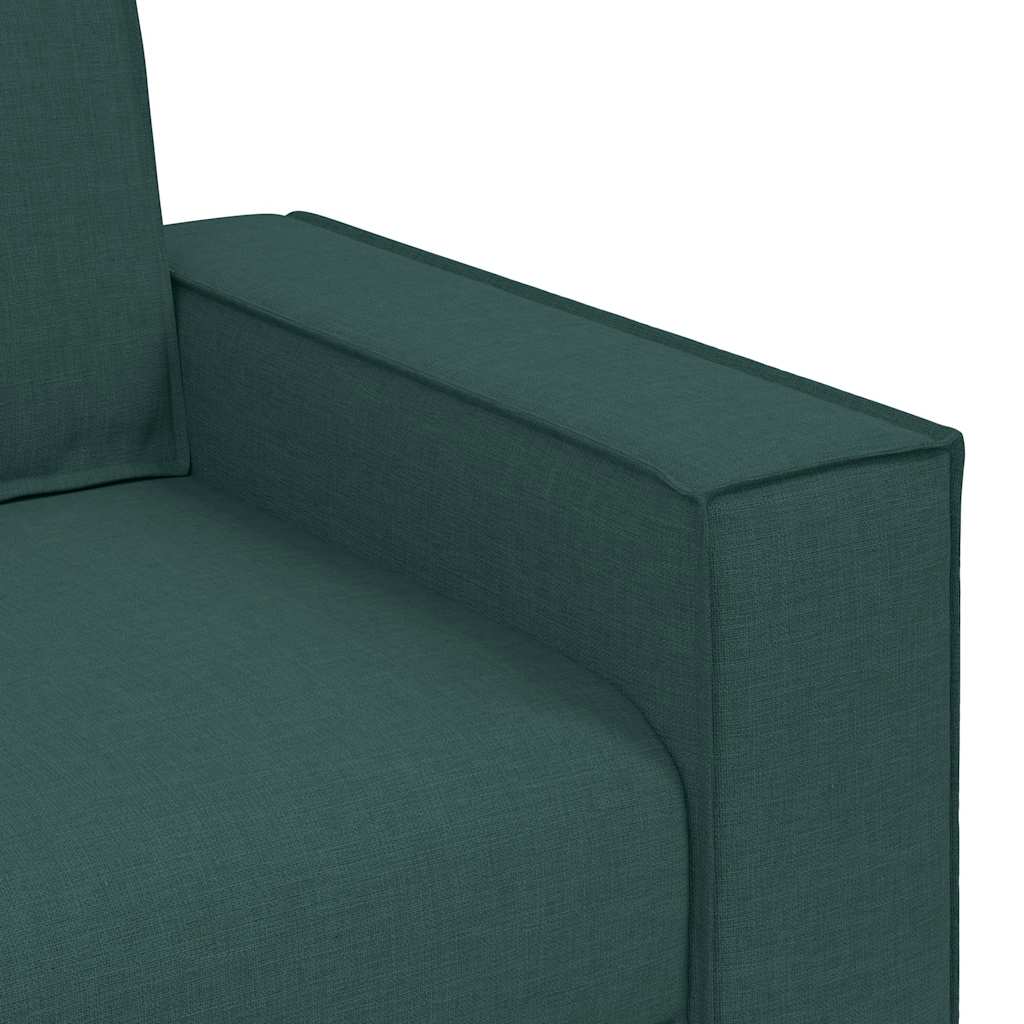 vidaXL Canapea cu 2 locuri, verde închis, 120 cm, material textil