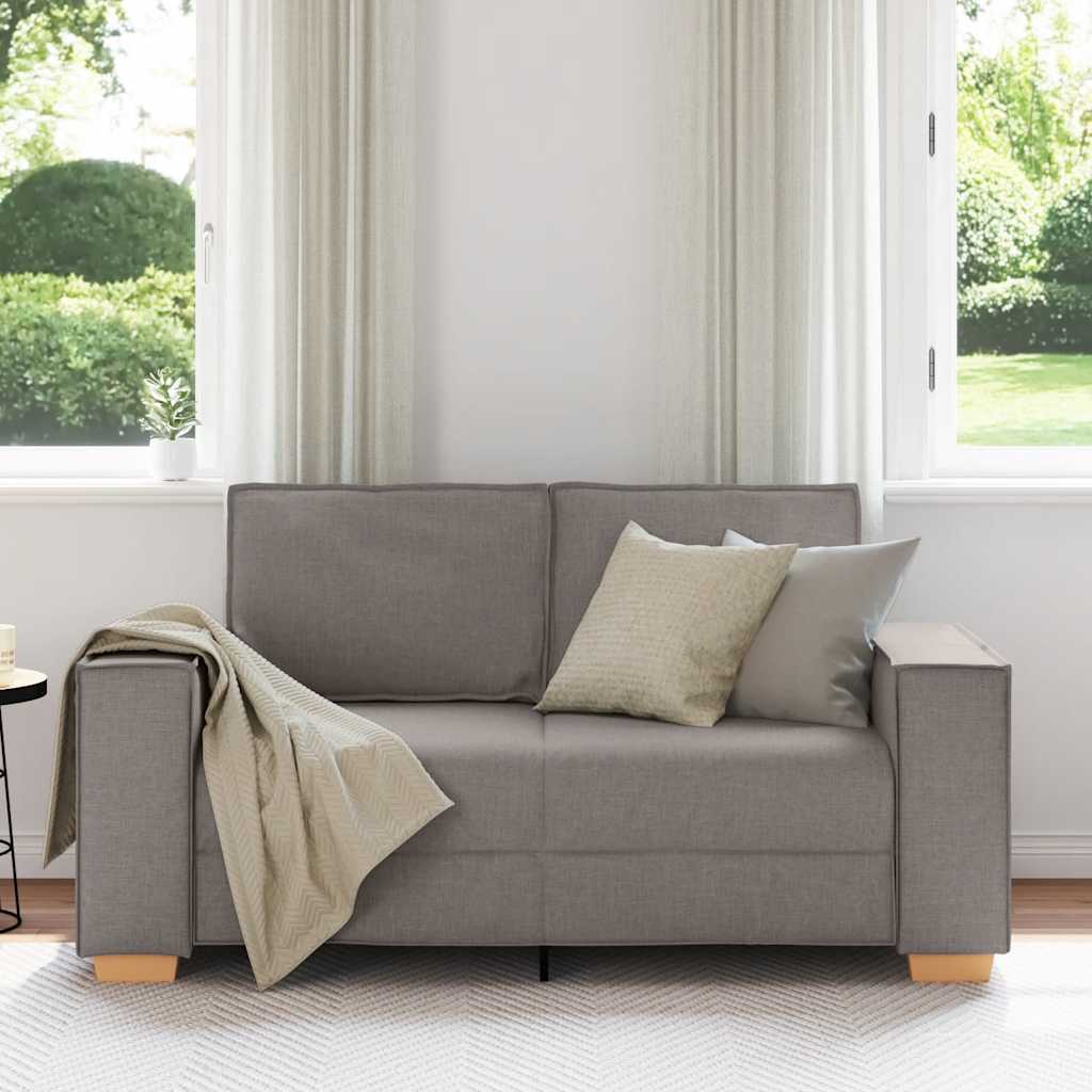 vidaXL Canapea cu 2 locuri, gri taupe, 120 cm, material textil