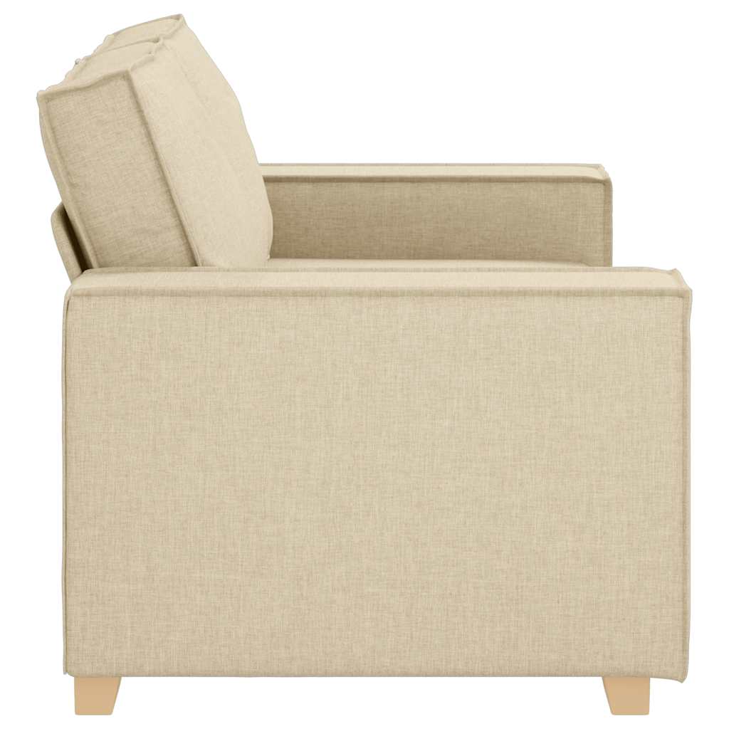 vidaXL Canapea cu 2 locuri, crem, 120 cm, material textil