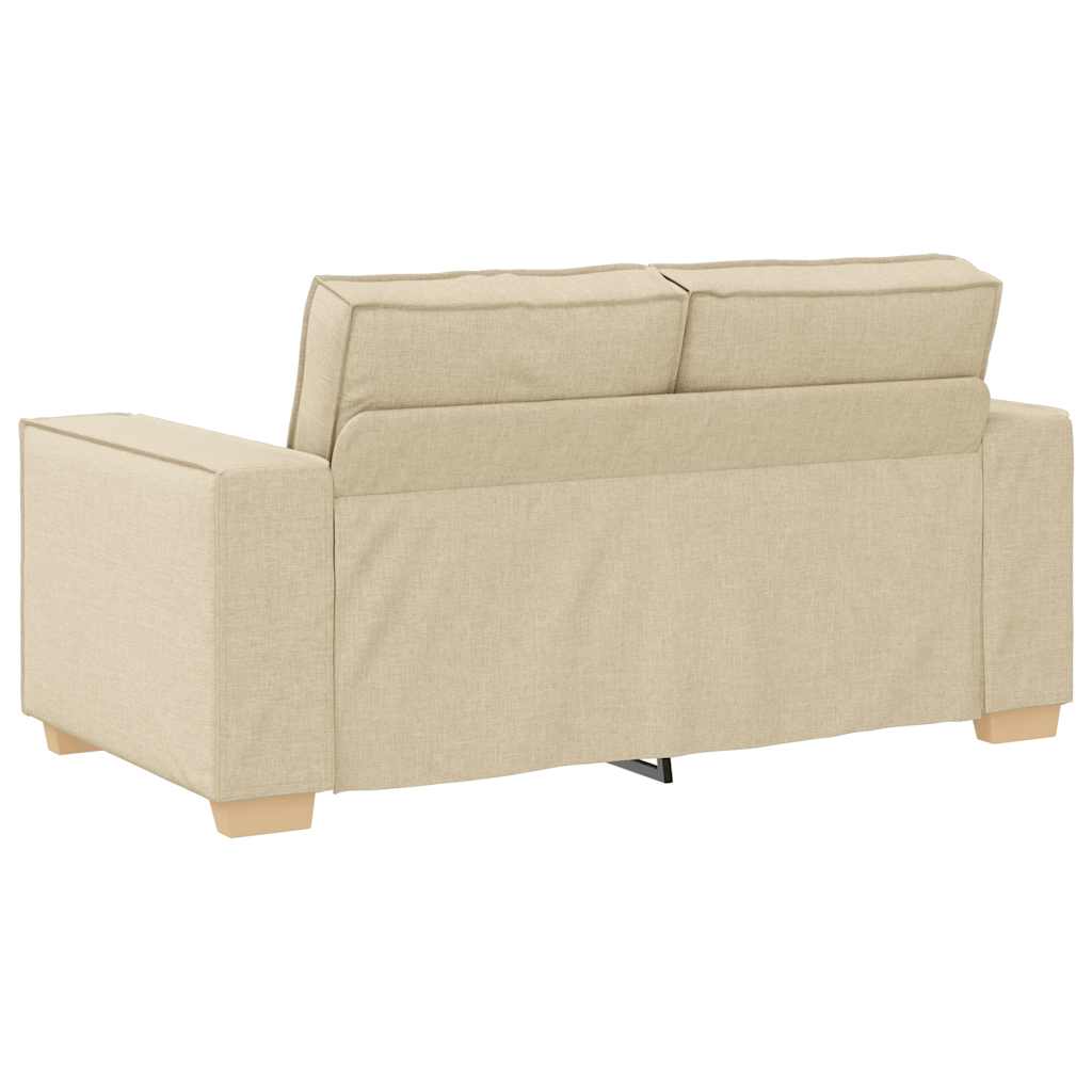 vidaXL Canapea cu 2 locuri, crem, 120 cm, material textil