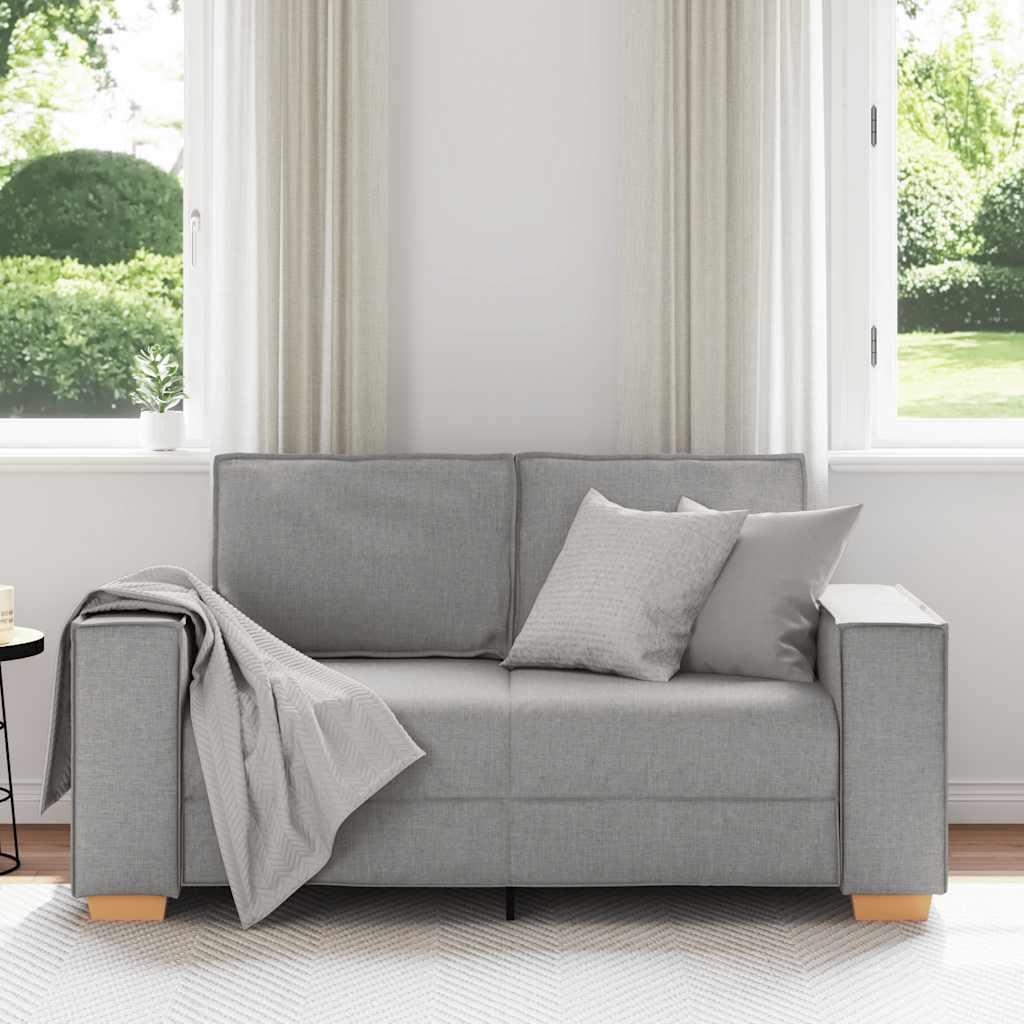 vidaXL Canapea cu 2 locuri, gri nor, 120 cm, material textil
