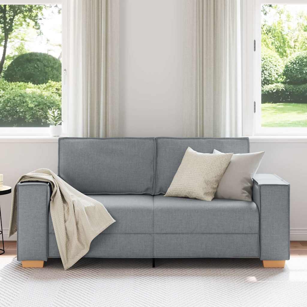 vidaXL Canapea cu 2 locuri, gri deschis, 140 cm, material textil vidaXL Canapea cu 2 locuri, gri deschis, 140 cm, material textil