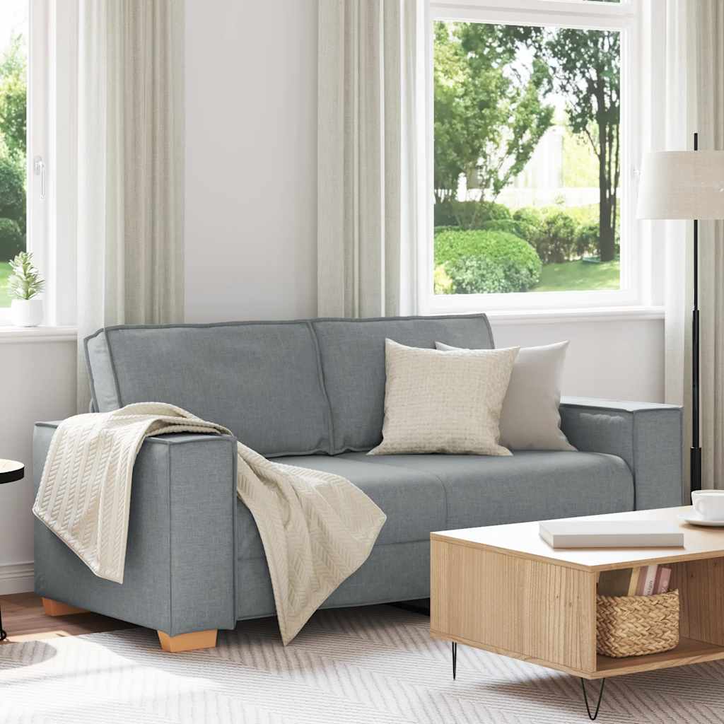 vidaXL Canapea cu 2 locuri, gri deschis, 140 cm, material textil vidaXL Canapea cu 2 locuri, gri deschis, 140 cm, material textil