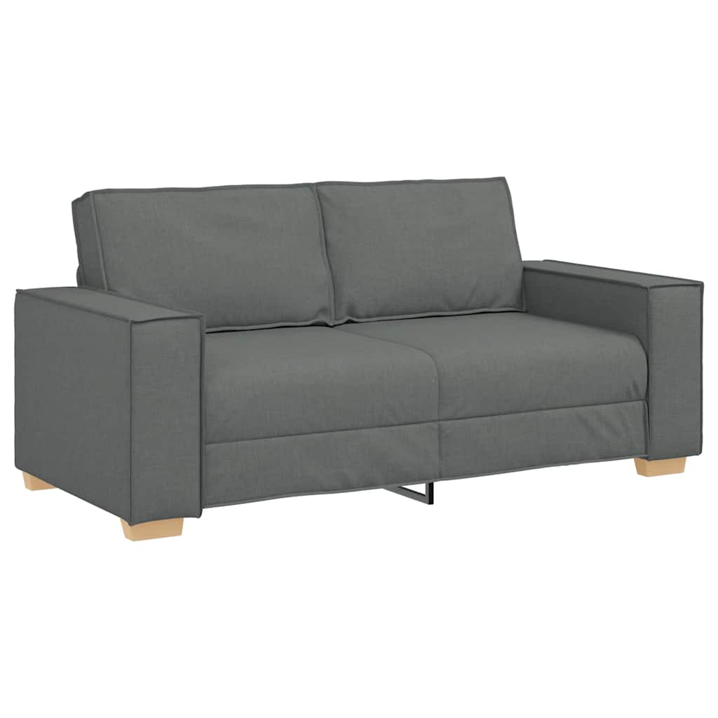 vidaXL Canapea cu 2 locuri, gri închis, 140 cm, material textil
