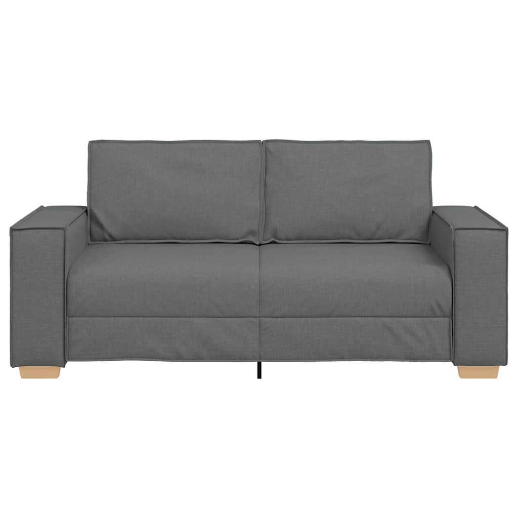 vidaXL Canapea cu 2 locuri, gri închis, 140 cm, material textil
