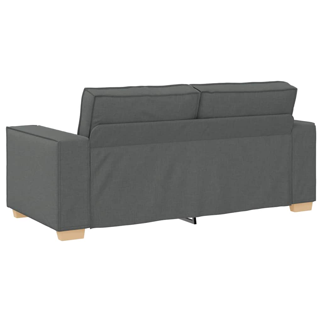 vidaXL Canapea cu 2 locuri, gri închis, 140 cm, material textil