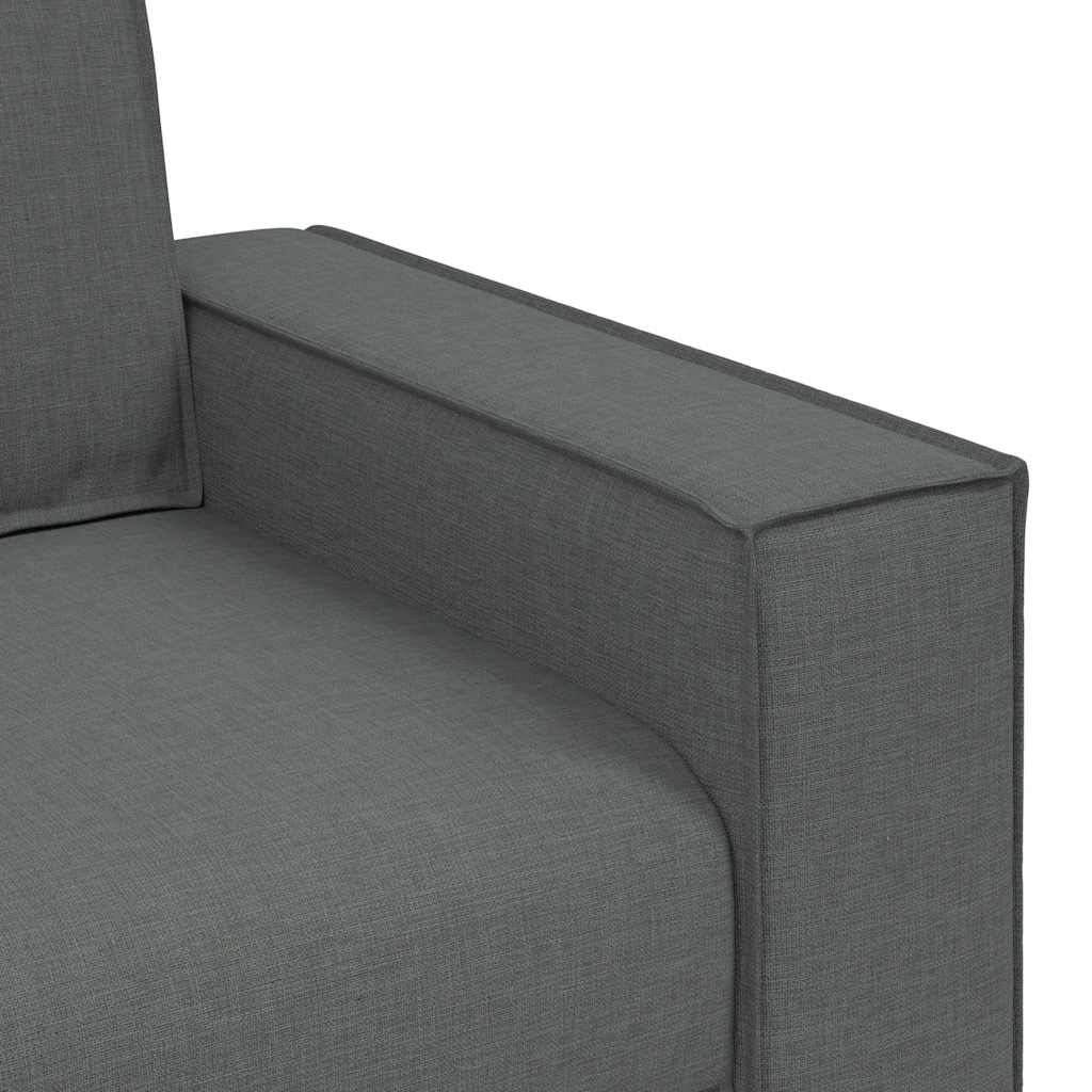 vidaXL Canapea cu 2 locuri, gri închis, 140 cm, material textil