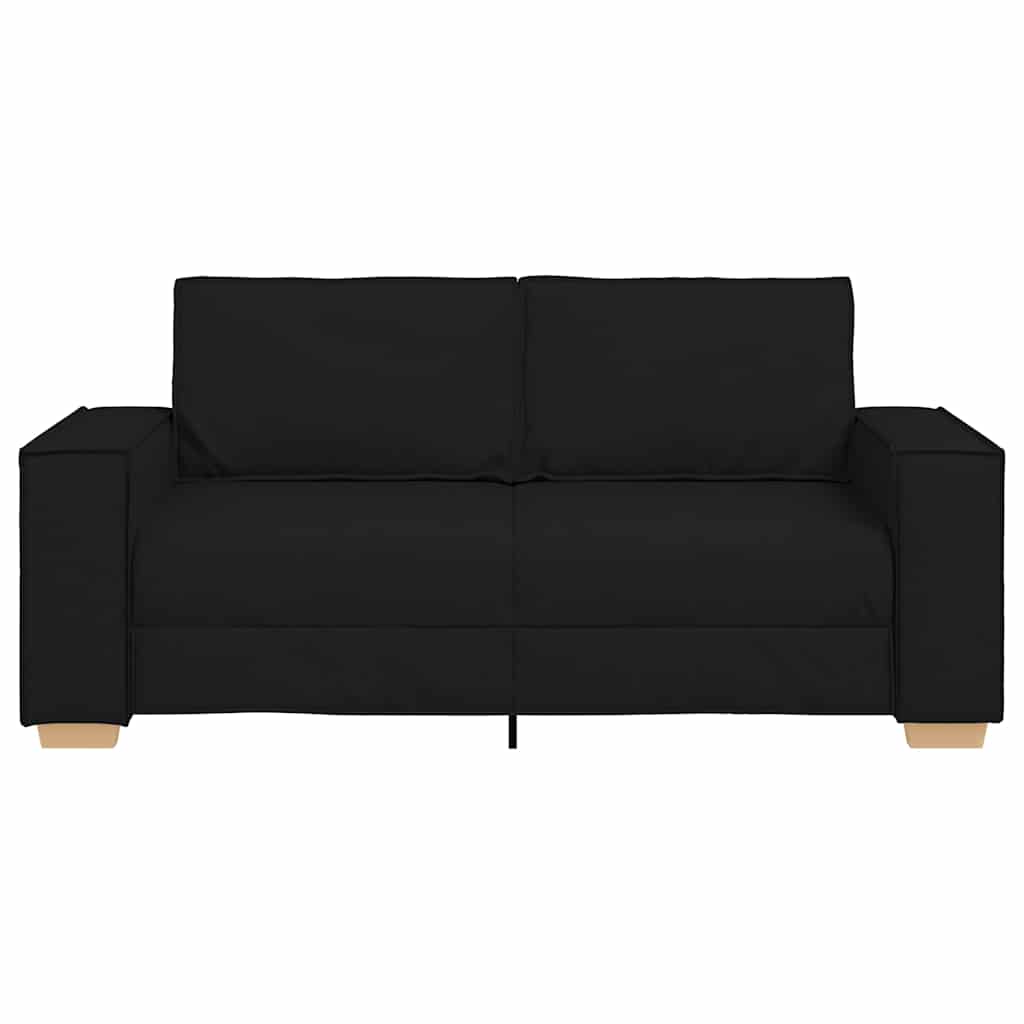 vidaXL Canapea cu 2 locuri, neagră, 140 cm, material textil vidaXL Canapea cu 2 locuri, neagră, 140 cm, material textil