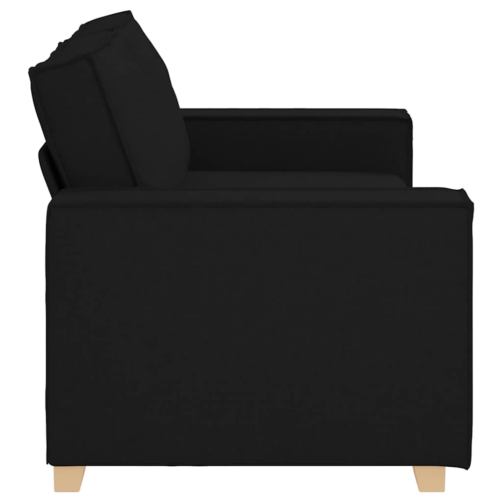 vidaXL Canapea cu 2 locuri, neagră, 140 cm, material textil vidaXL Canapea cu 2 locuri, neagră, 140 cm, material textil