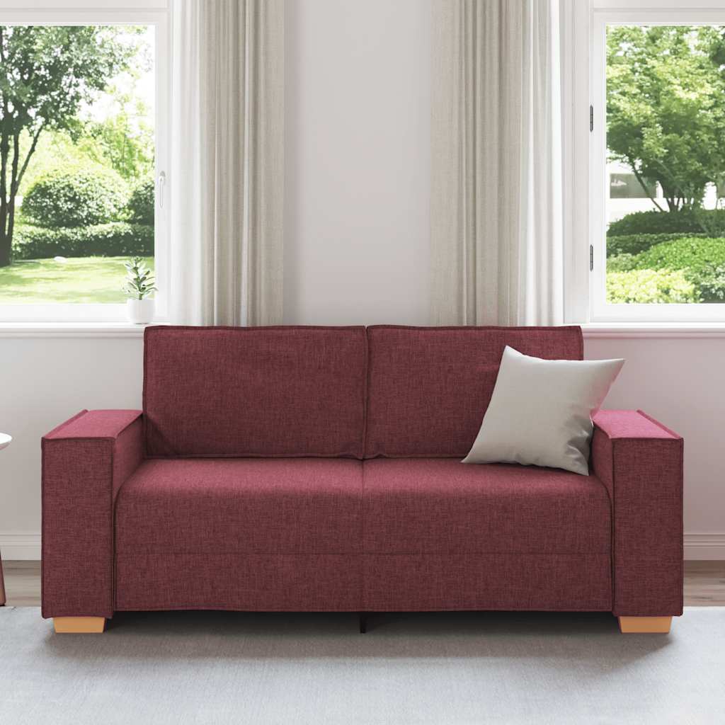 vidaXL Canapea cu 2 locuri, roșu vin, 140 cm, material textil