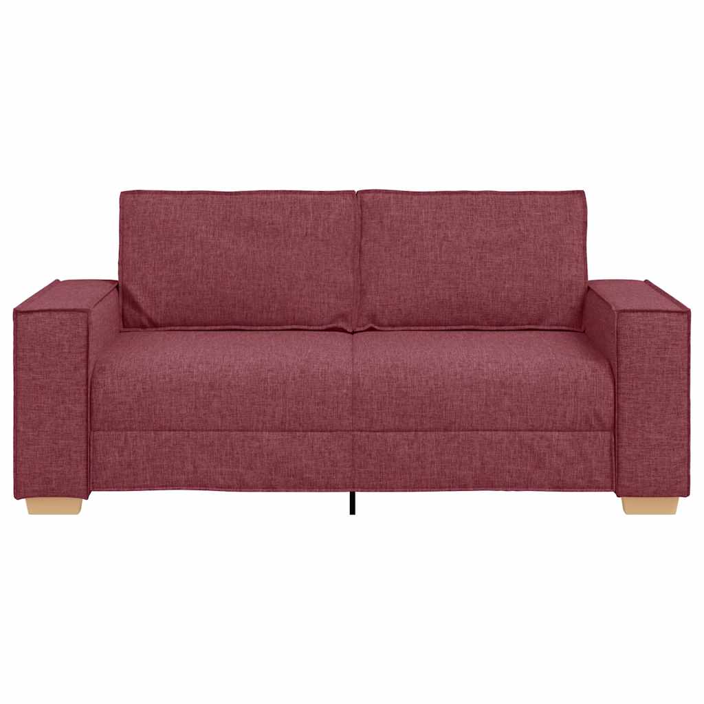 vidaXL Canapea cu 2 locuri, roșu vin, 140 cm, material textil