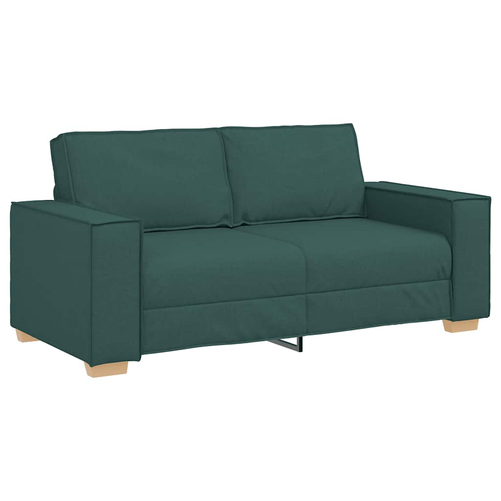 vidaXL Canapea cu 2 locuri, verde închis, 140 cm, material textil vidaXL Canapea cu 2 locuri, verde închis, 140 cm, material textil