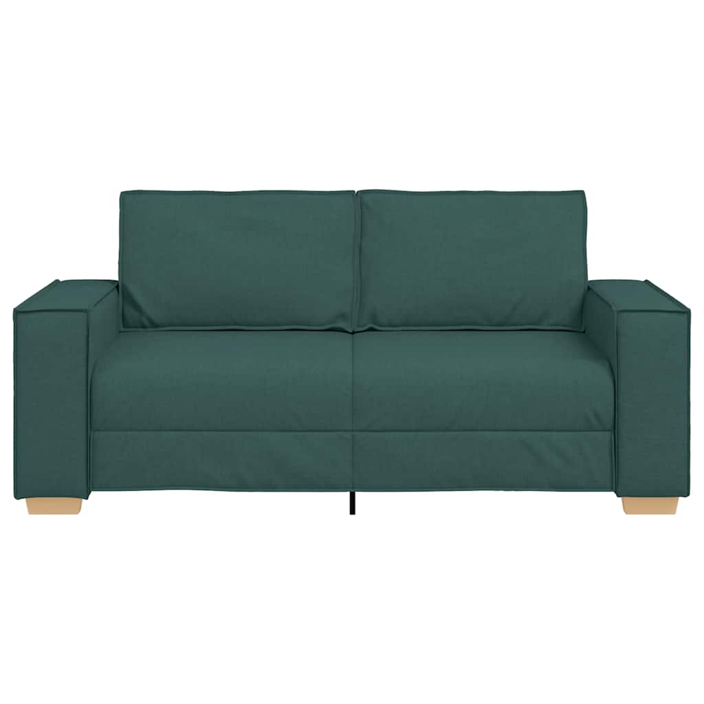 vidaXL Canapea cu 2 locuri, verde închis, 140 cm, material textil vidaXL Canapea cu 2 locuri, verde închis, 140 cm, material textil