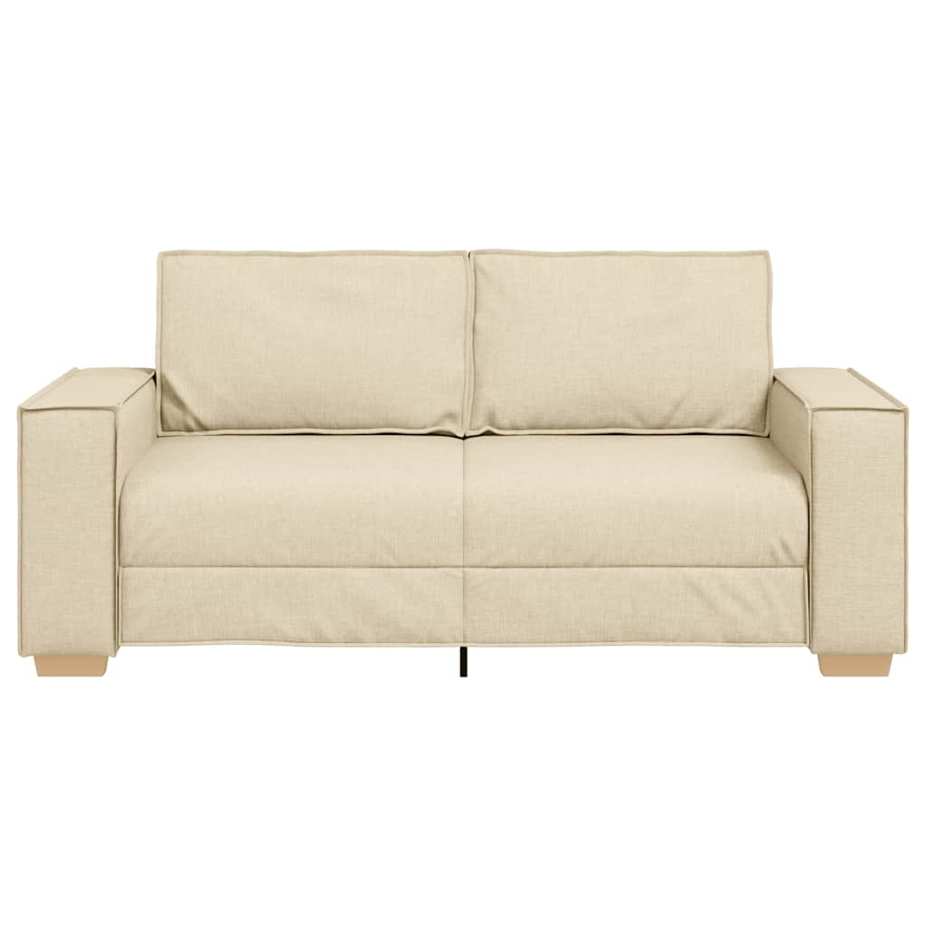 vidaXL Canapea cu 2 locuri, crem, 140 cm, material textil vidaXL Canapea cu 2 locuri, crem, 140 cm, material textil