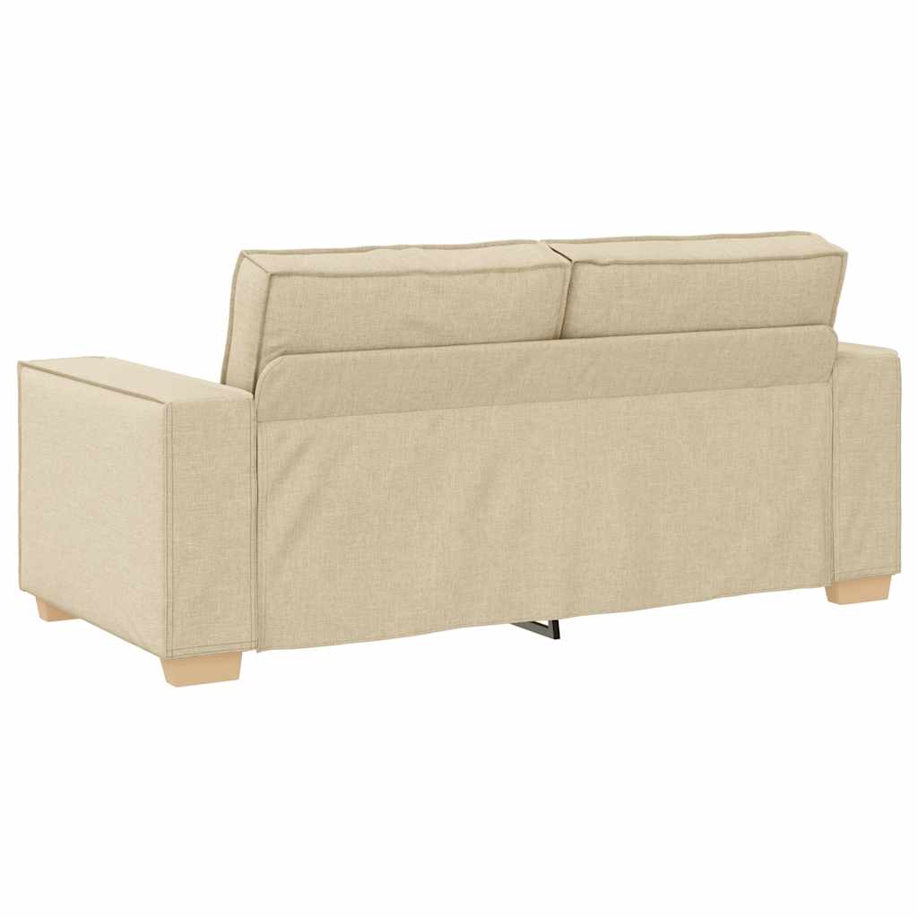 vidaXL Canapea cu 2 locuri, crem, 140 cm, material textil vidaXL Canapea cu 2 locuri, crem, 140 cm, material textil