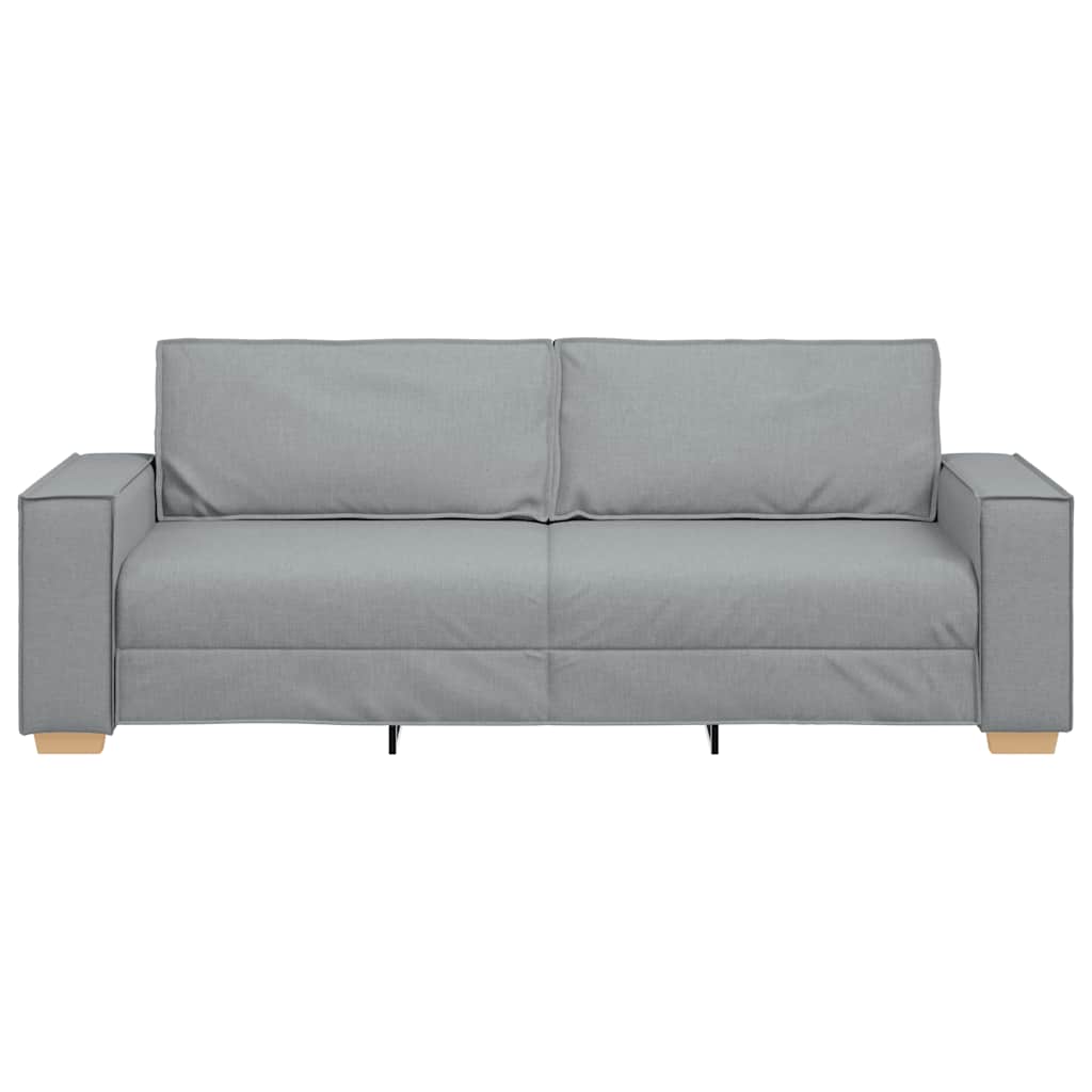 vidaXL Canapea cu 3 locuri, gri deschis, 180 cm, material textil