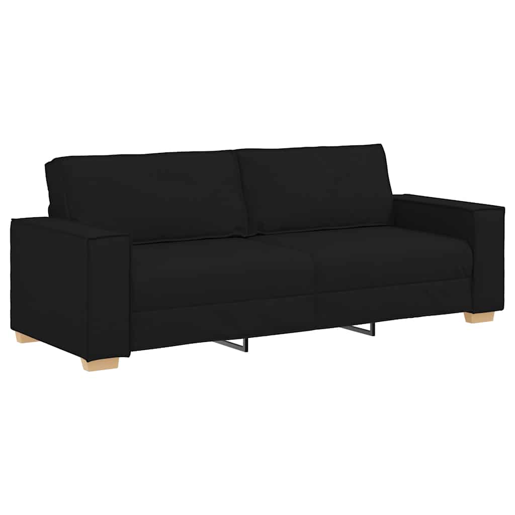 vidaXL Canapea cu 3 locuri, neagră, 180 cm, material textil