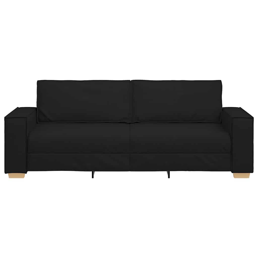 vidaXL Canapea cu 3 locuri, neagră, 180 cm, material textil