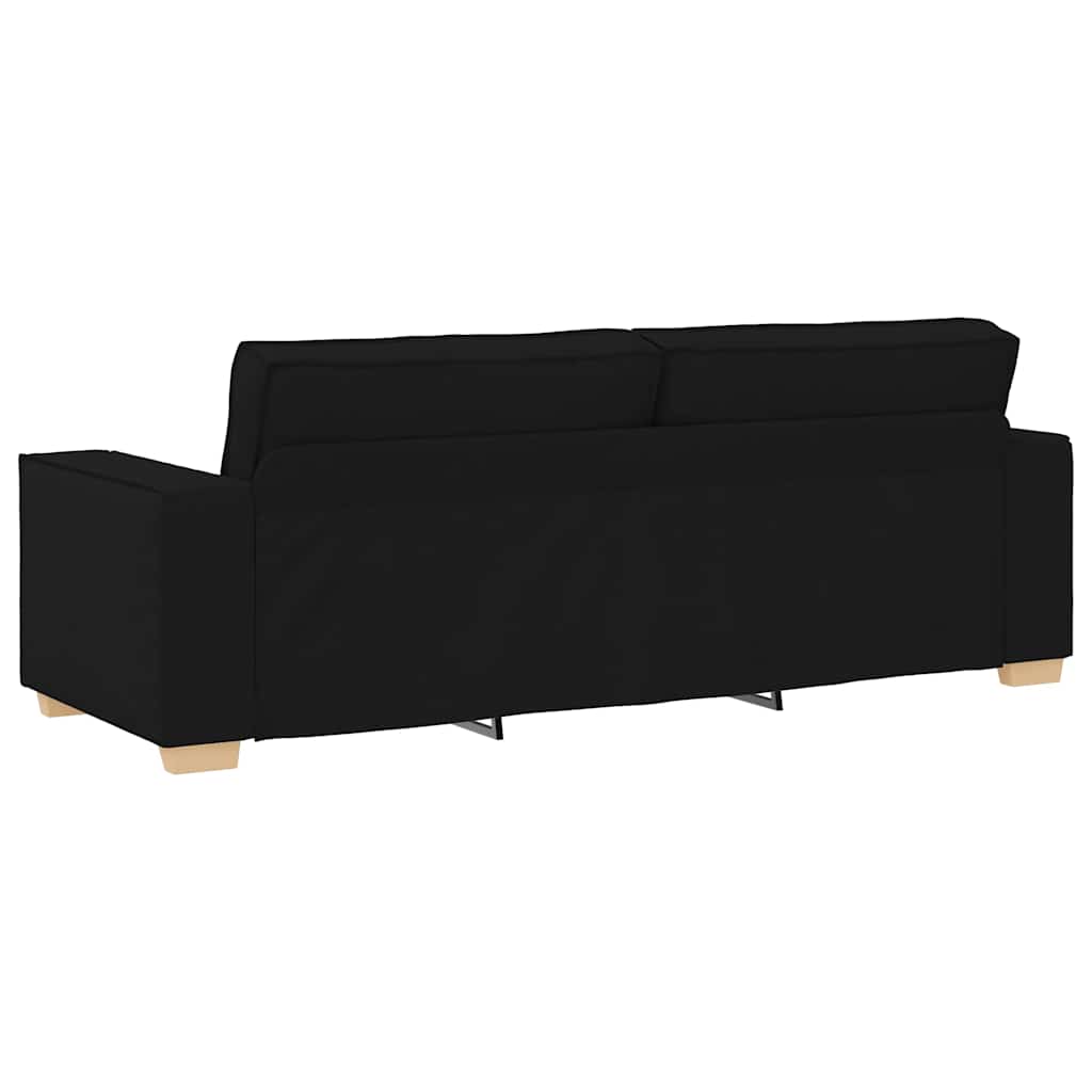 vidaXL Canapea cu 3 locuri, neagră, 180 cm, material textil
