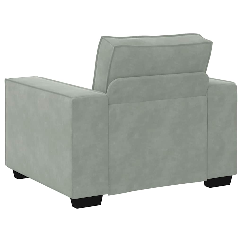 vidaXL Canapea scaun gri deschis 60 cm catifea