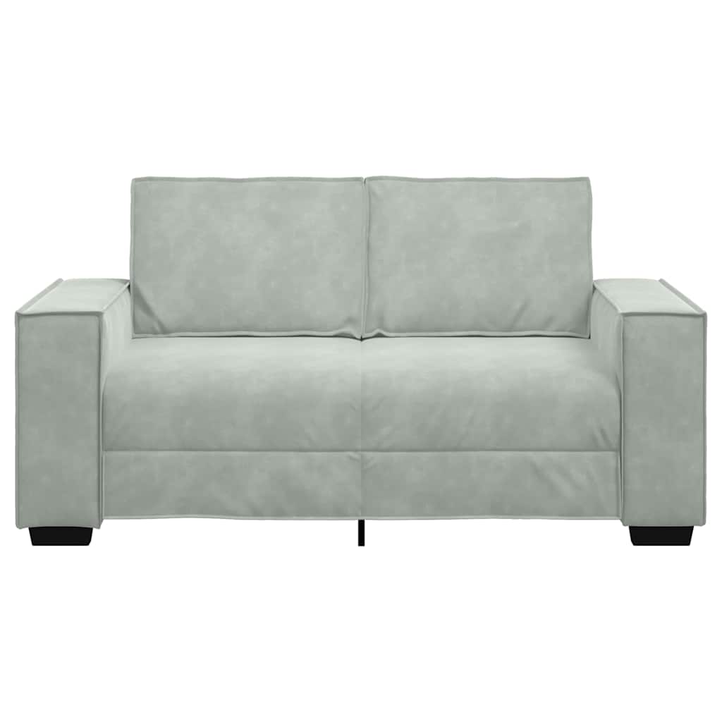 vidaXL Canapea cu 2 locuri, gri deschis, 120 cm, catifea