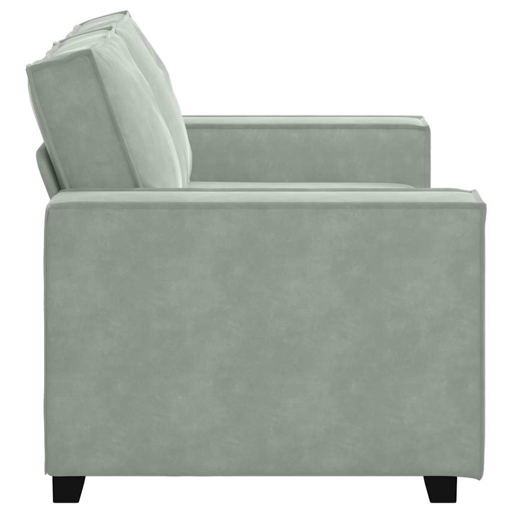 vidaXL Canapea cu 2 locuri, gri deschis, 120 cm, catifea
