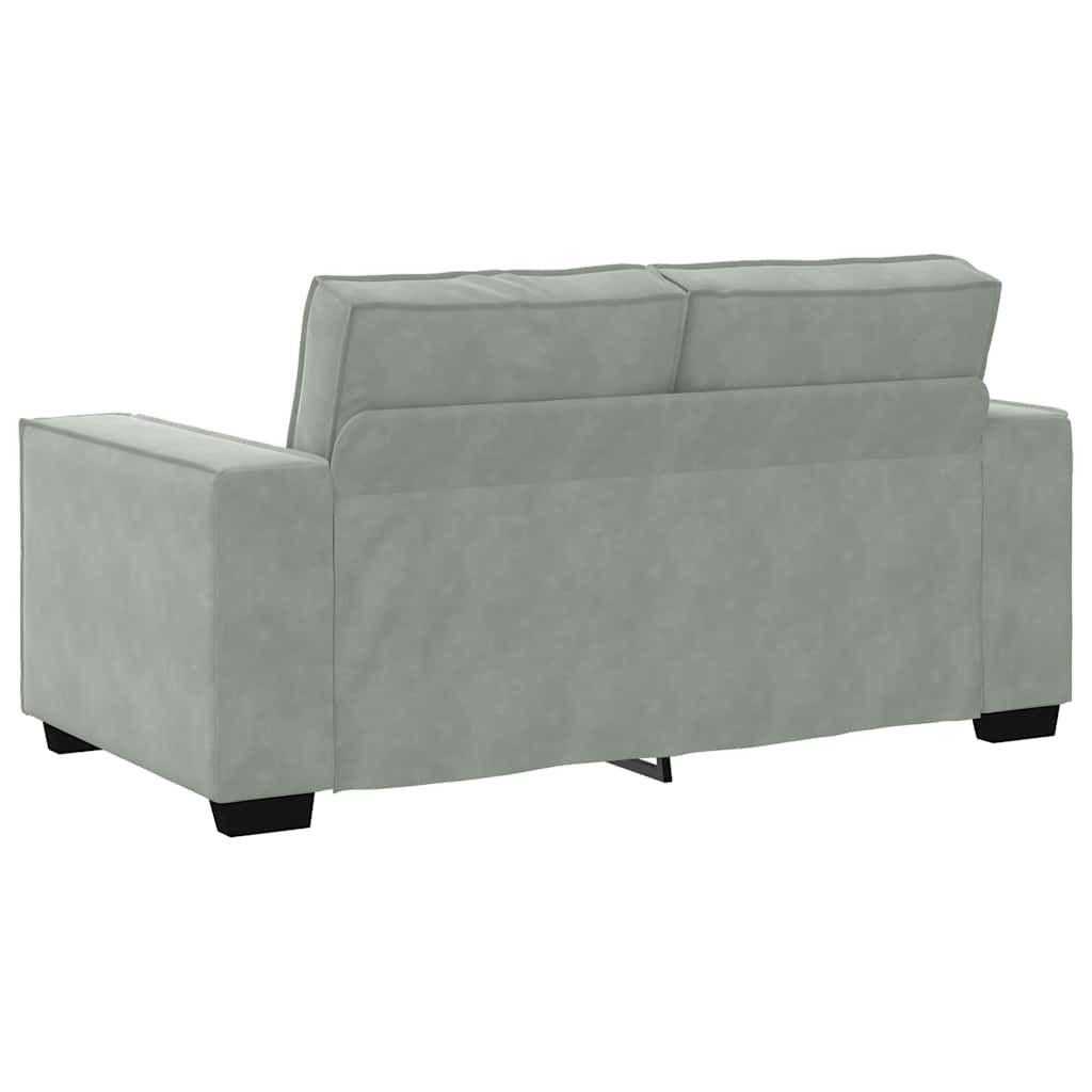 vidaXL Canapea cu 2 locuri, gri deschis, 120 cm, catifea