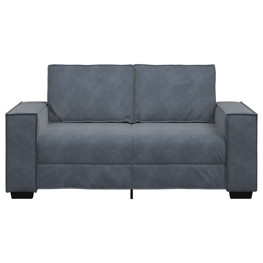 vidaXL Canapea cu 2 locuri, gri închis, 120 cm, catifea vidaXL Canapea cu 2 locuri, gri închis, 120 cm, catifea