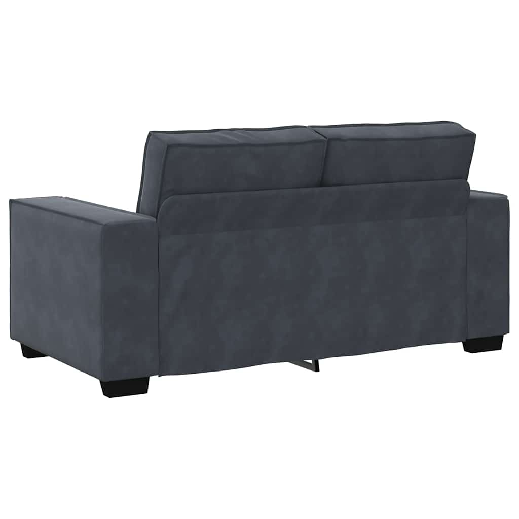 vidaXL Canapea cu 2 locuri, gri închis, 120 cm, catifea vidaXL Canapea cu 2 locuri, gri închis, 120 cm, catifea