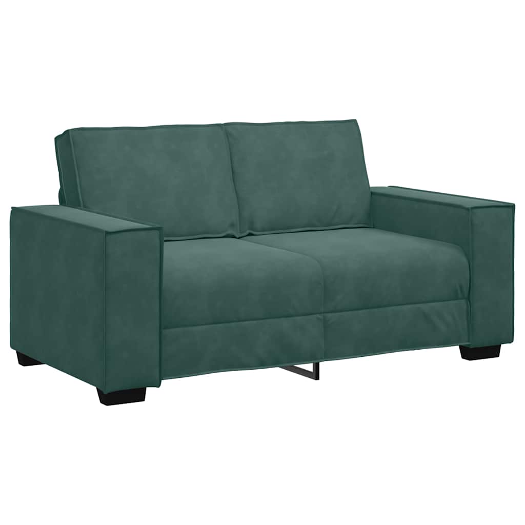 vidaXL Canapea cu 2 locuri, verde închis, 120 cm, catifea