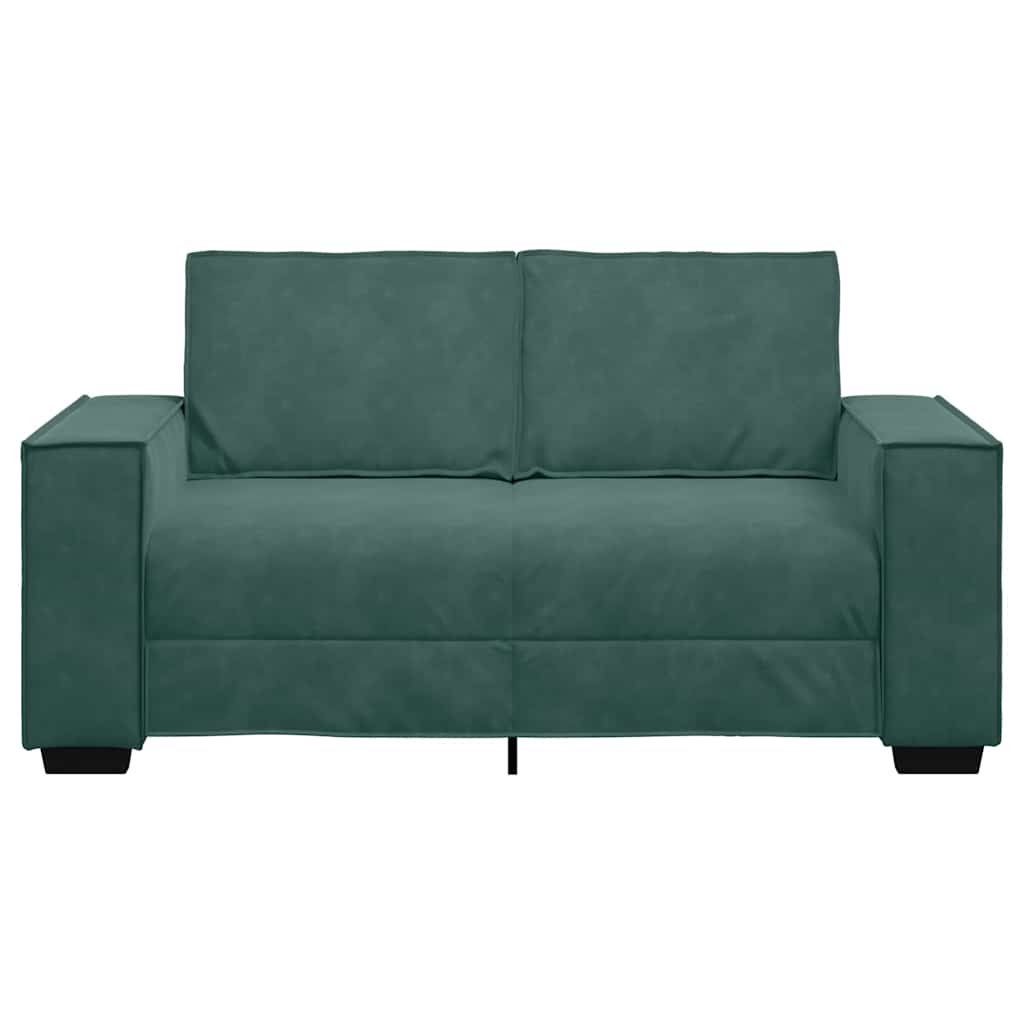 vidaXL Canapea cu 2 locuri, verde închis, 120 cm, catifea