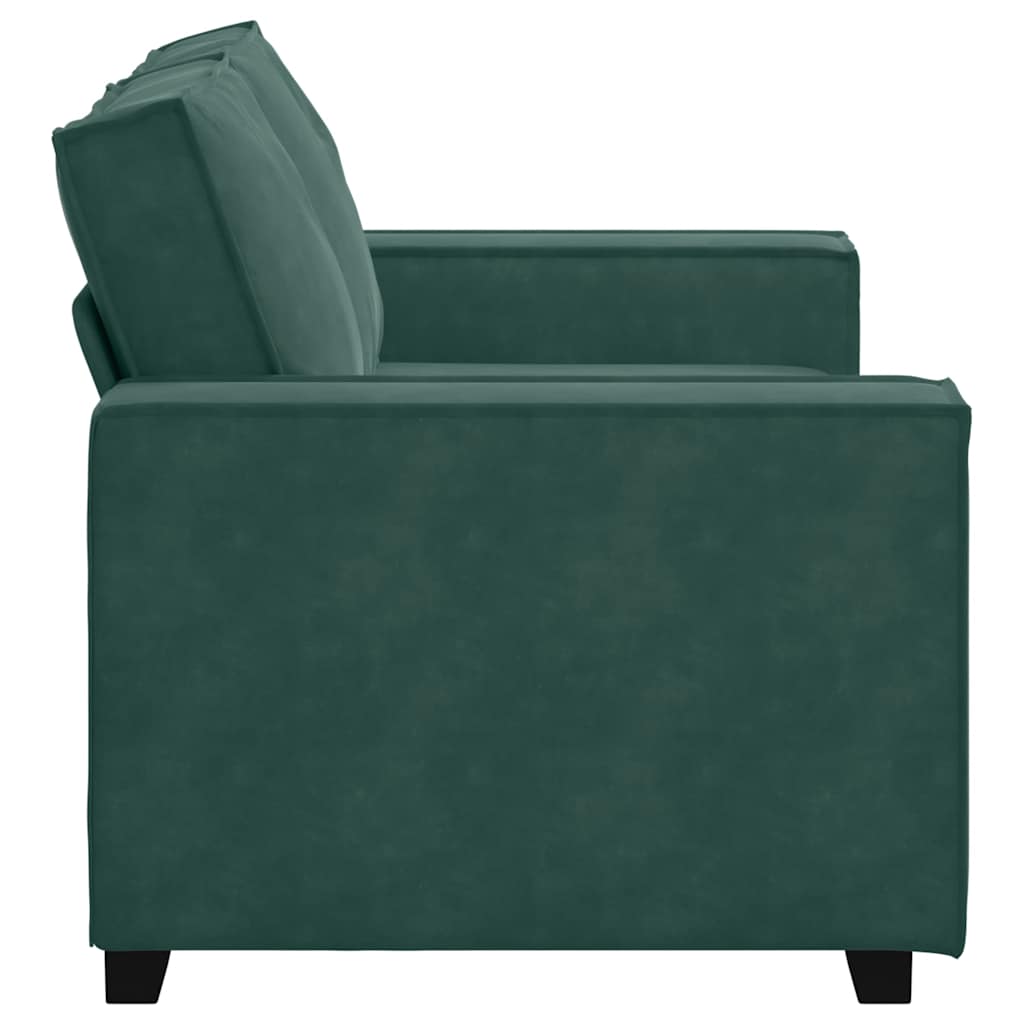 vidaXL Canapea cu 2 locuri, verde închis, 120 cm, catifea