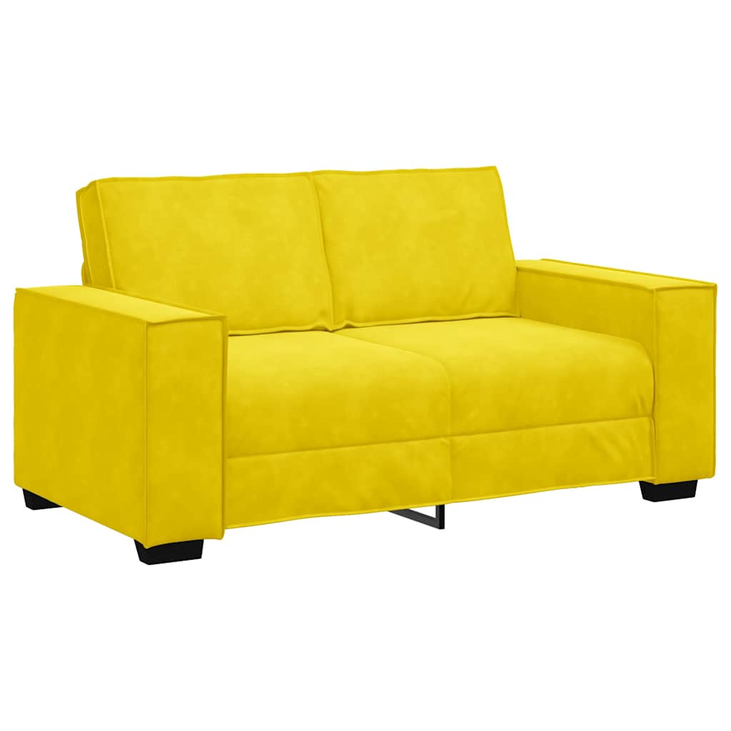 vidaXL Canapea cu 2 locuri, galben, 120 cm, catifea