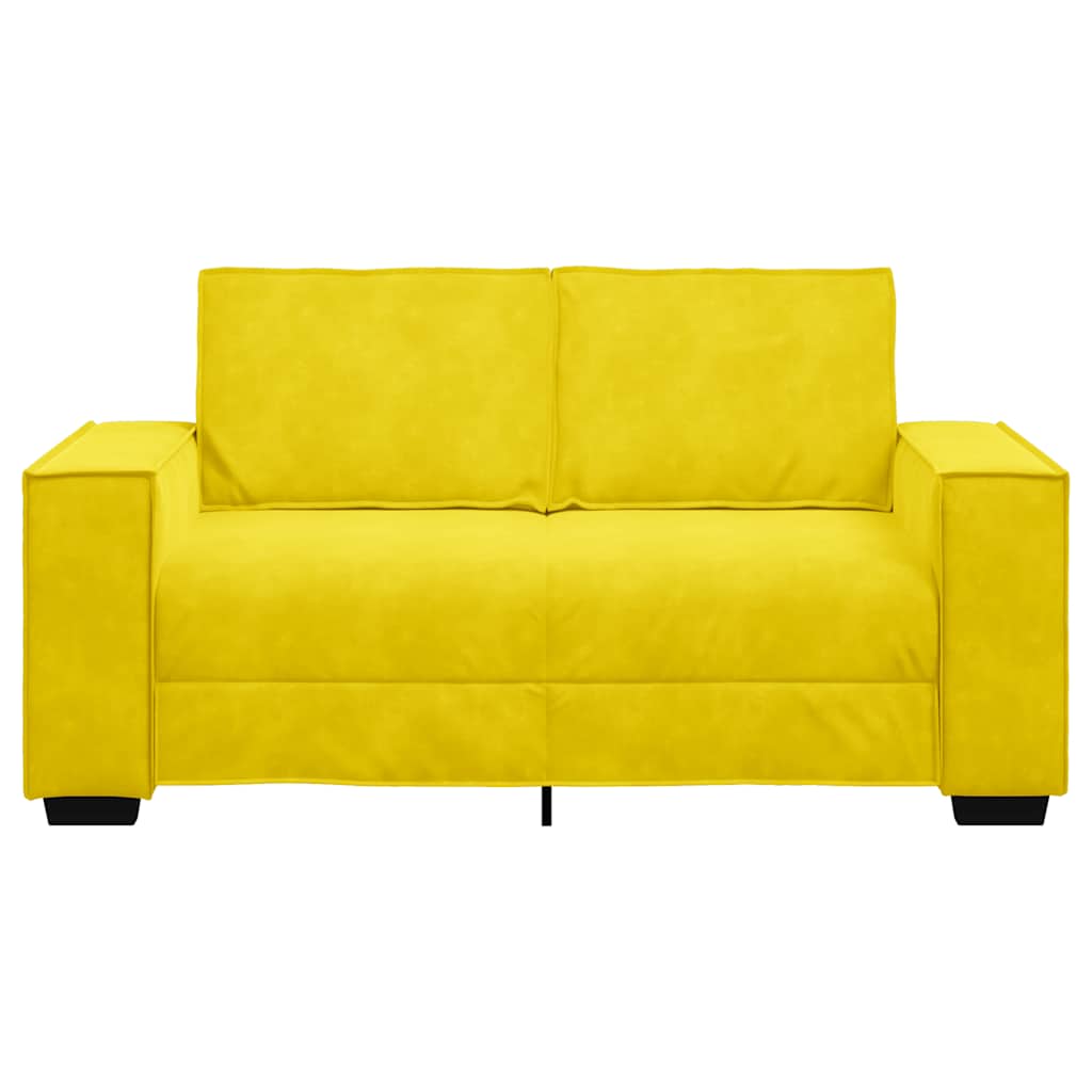 vidaXL Canapea cu 2 locuri, galben, 120 cm, catifea