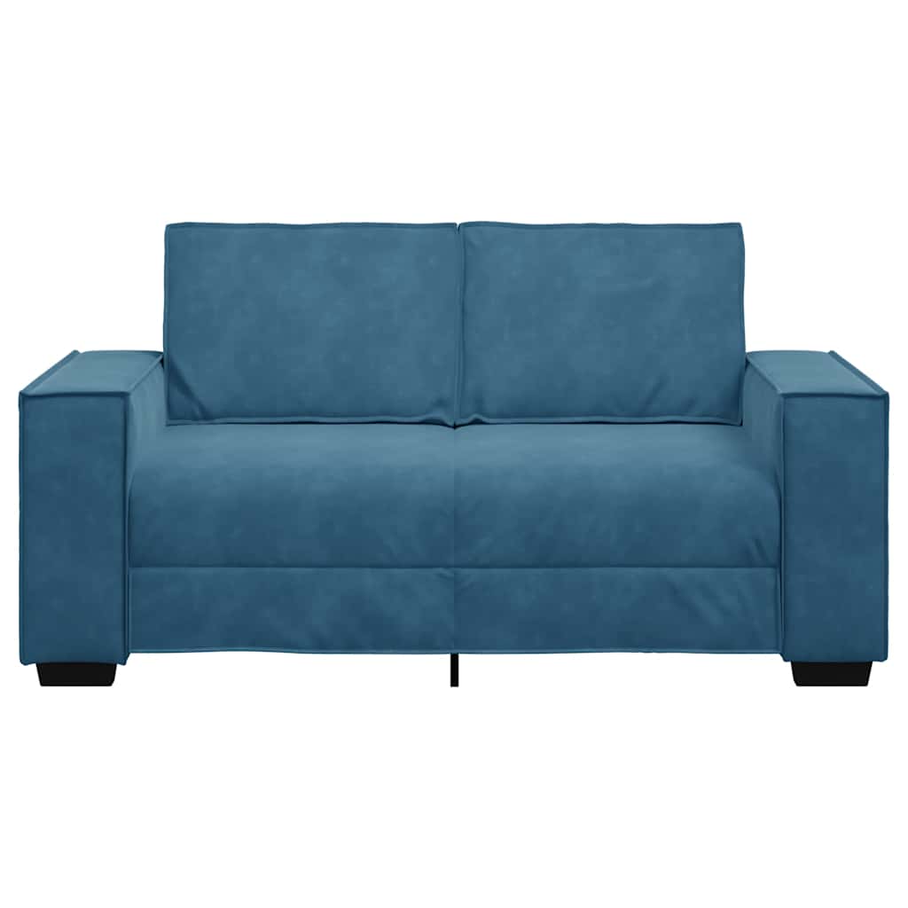vidaXL Canapea cu 2 locuri, albastru, 120 cm, catifea vidaXL Canapea cu 2 locuri, albastru, 120 cm, catifea