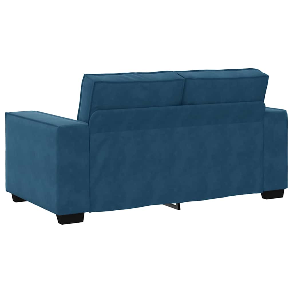 vidaXL Canapea cu 2 locuri, albastru, 120 cm, catifea vidaXL Canapea cu 2 locuri, albastru, 120 cm, catifea