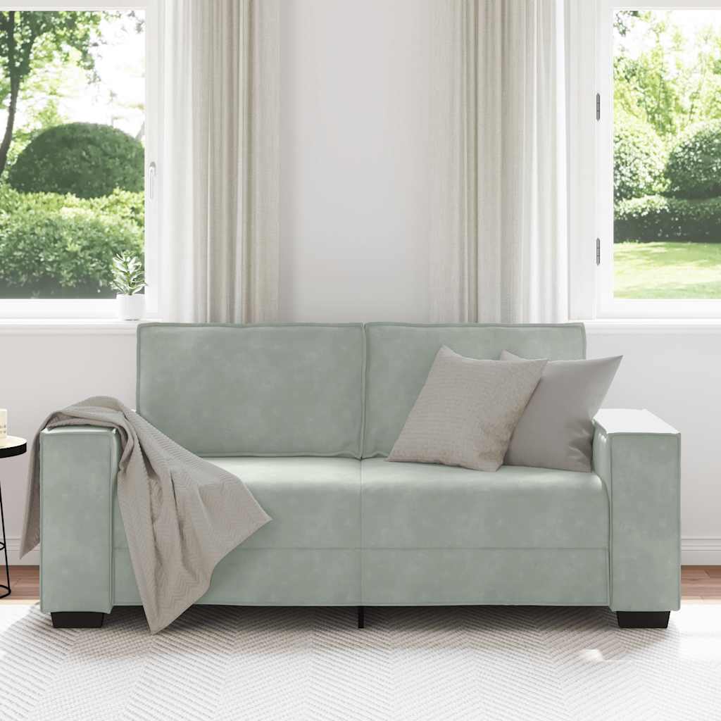 vidaXL Canapea cu 2 locuri, gri deschis, 140 cm, catifea vidaXL Canapea cu 2 locuri, gri deschis, 140 cm, catifea