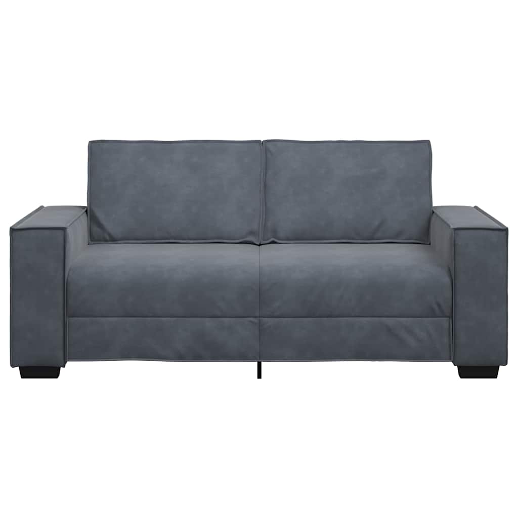 vidaXL Canapea cu 2 locuri, gri închis, 140 cm, catifea