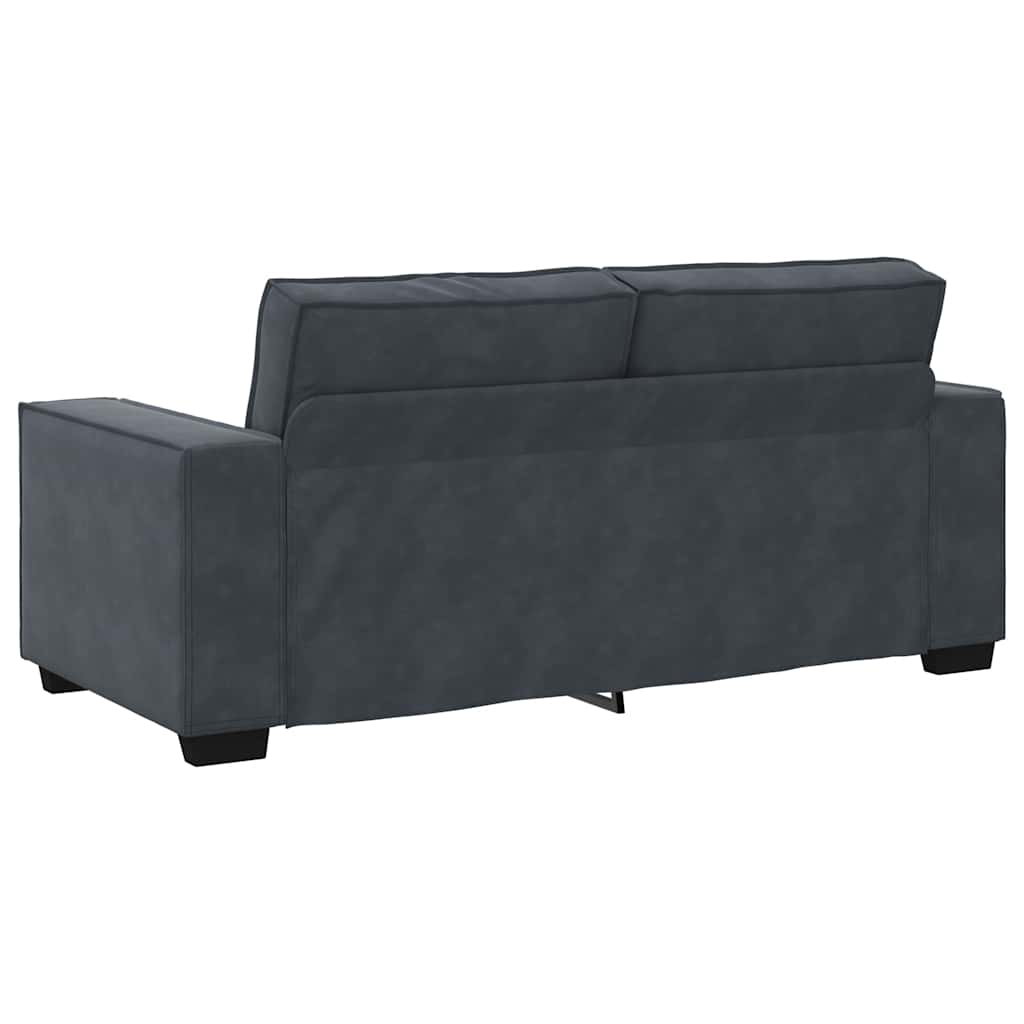 vidaXL Canapea cu 2 locuri, gri închis, 140 cm, catifea