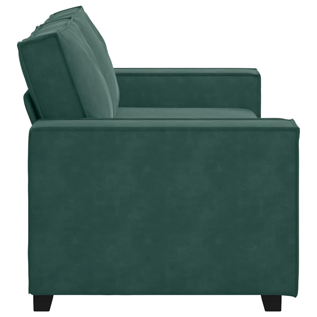 vidaXL Canapea cu 2 locuri, verde închis, 140 cm, catifea