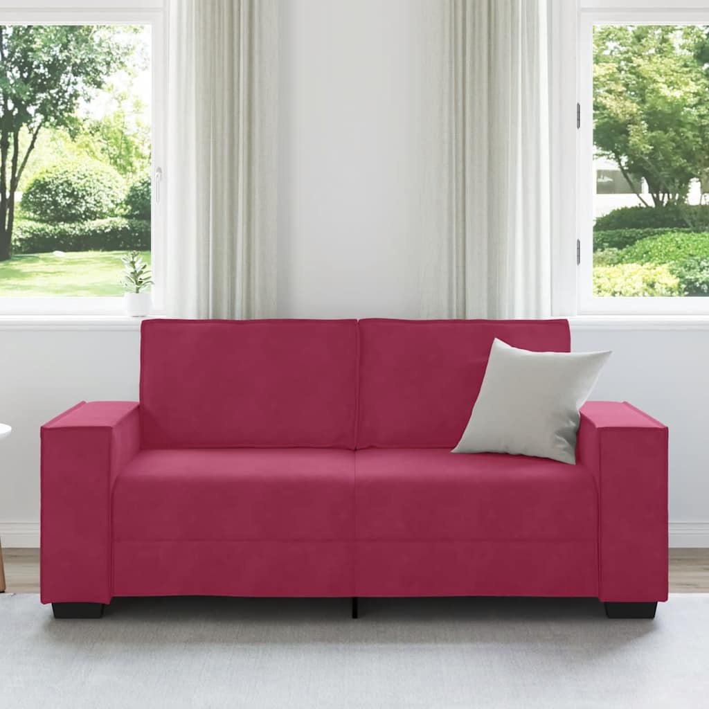 vidaXL Canapea cu 2 locuri, roșu vin, 140 cm, catifea
