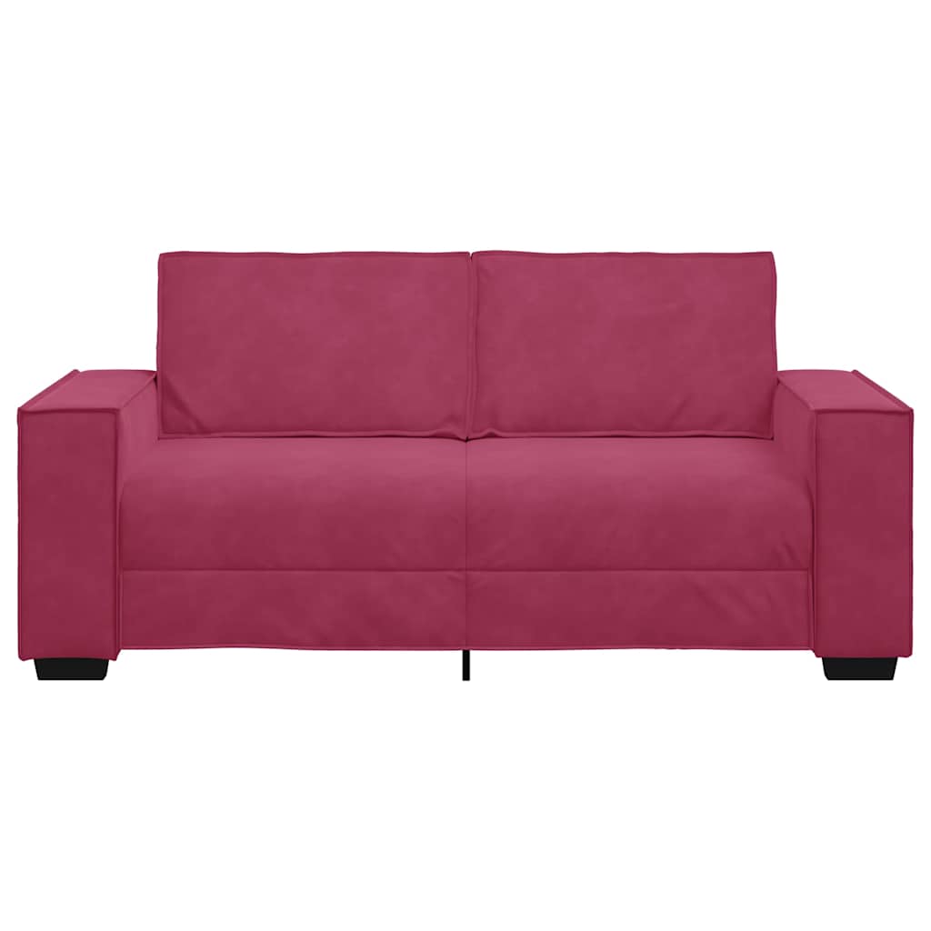 vidaXL Canapea cu 2 locuri, roșu vin, 140 cm, catifea
