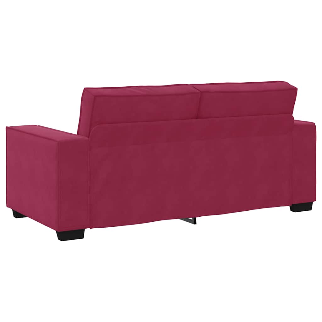 vidaXL Canapea cu 2 locuri, roșu vin, 140 cm, catifea