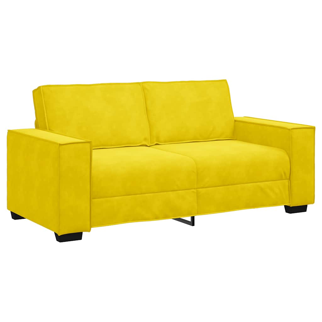 vidaXL Canapea cu 2 locuri, galben, 140 cm, catifea