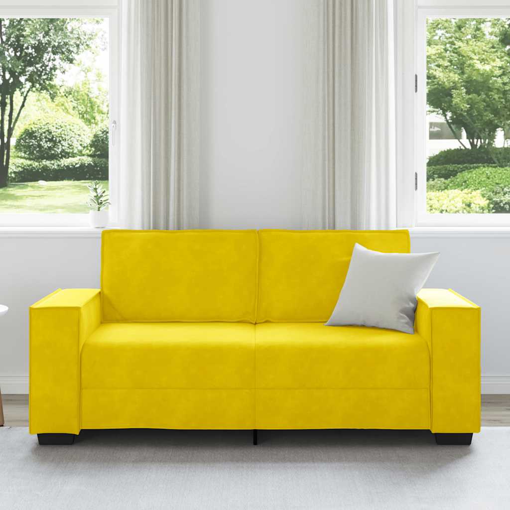 vidaXL Canapea cu 2 locuri, galben, 140 cm, catifea