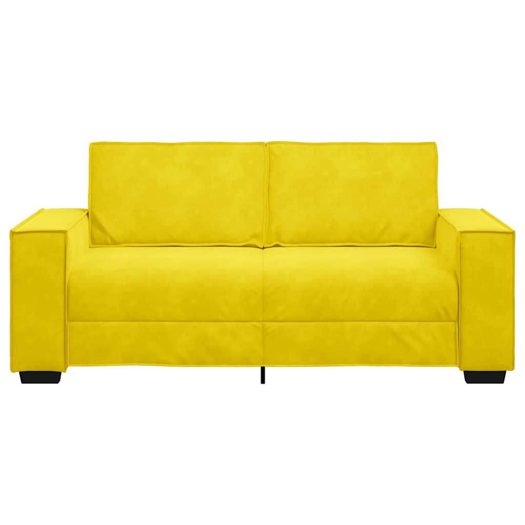 vidaXL Canapea cu 2 locuri, galben, 140 cm, catifea
