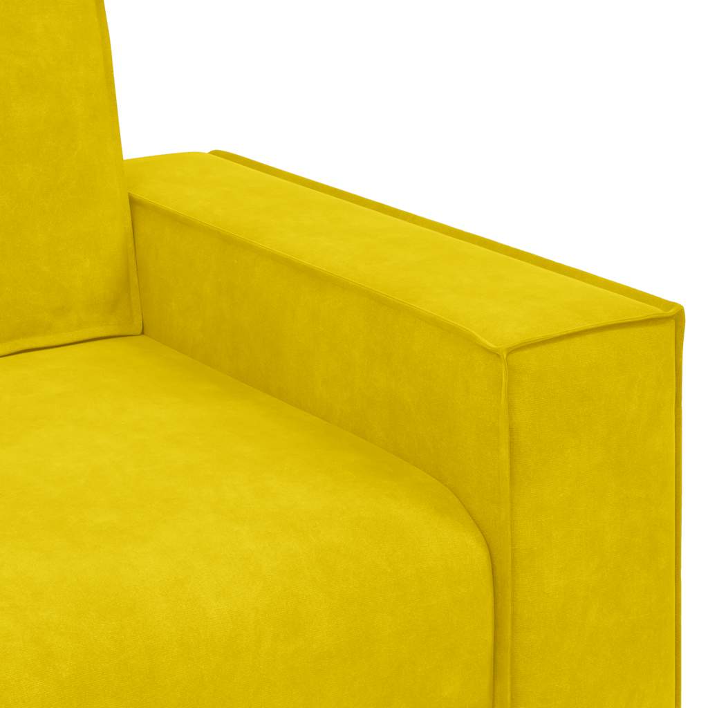 vidaXL Canapea cu 2 locuri, galben, 140 cm, catifea