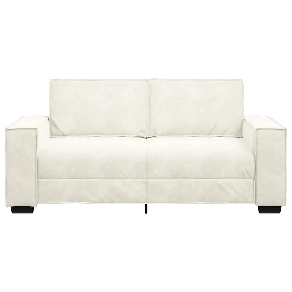 vidaXL Canapea cu 2 locuri, crem, 140 cm, catifea vidaXL Canapea cu 2 locuri, crem, 140 cm, catifea